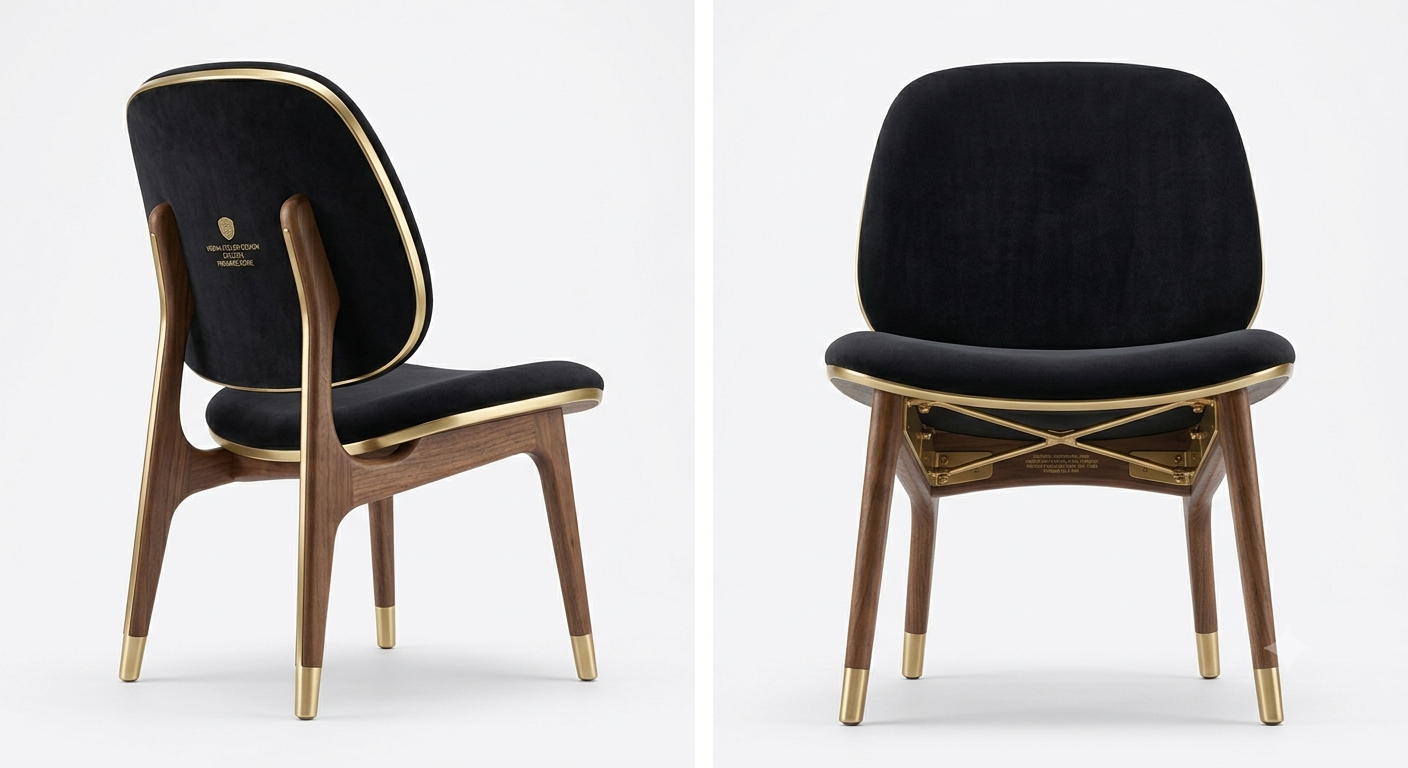 Chaise Design en Bois et Tissu